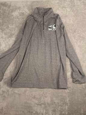 Stitches Men's Gray Sox Long Sleeve Quarter-Zip Pullover Size Large